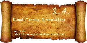 Komáromy Armandina névjegykártya